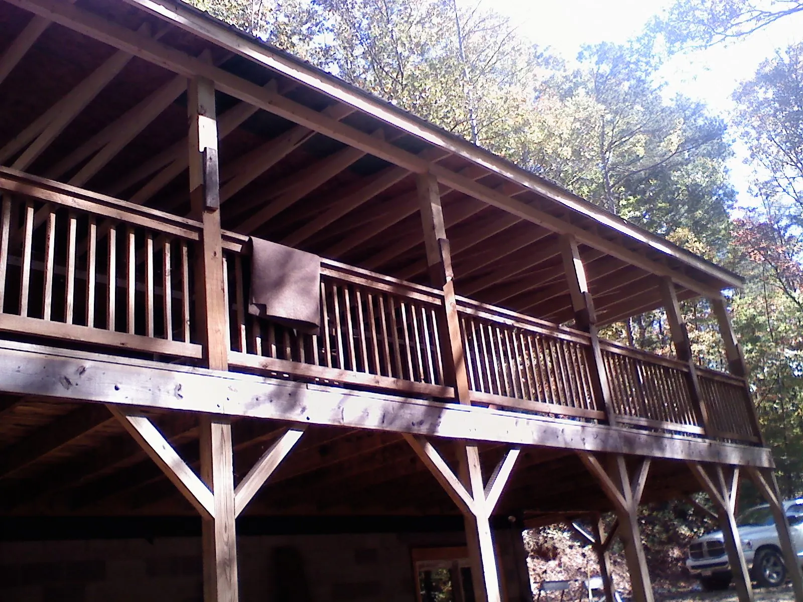 Timber framing under a new elevated porch and deck — Roof Leak Repair in Casselberry by Roofing Brothers